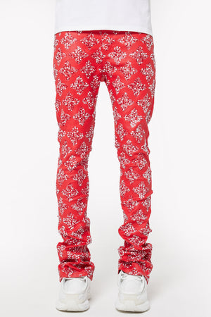 Blood Red Embellished Denim