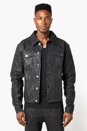 All Black Embellished Denim Jacket V3