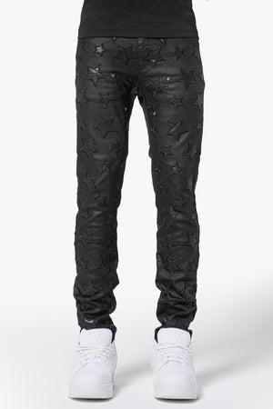 All Black Waxed Stars Denim