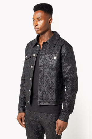 All Black Embellished Denim Jacket V3