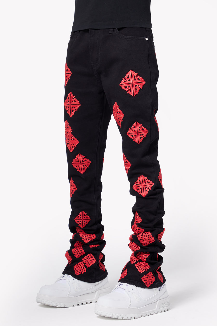 Crimson Icon Stacked Denim