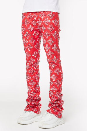 Blood Red Embellished Denim