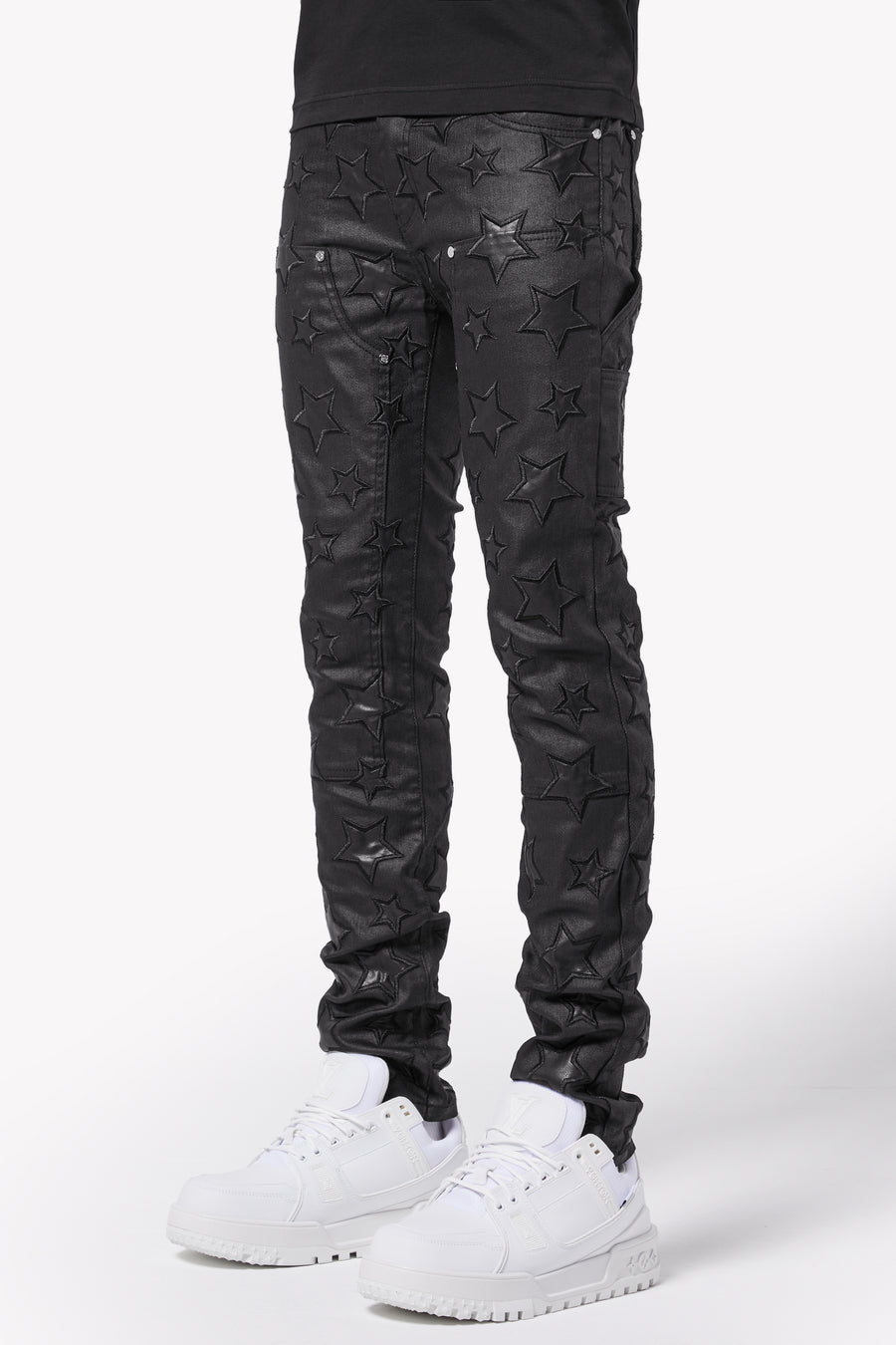 All Black Waxed Stars Denim