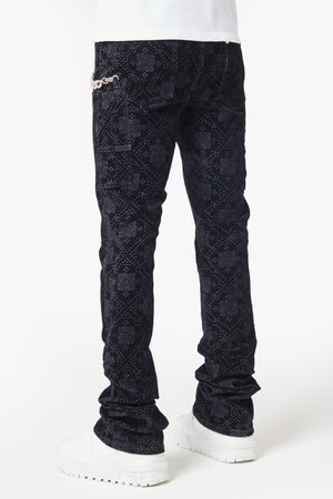 All Black Monogram Velour Denim