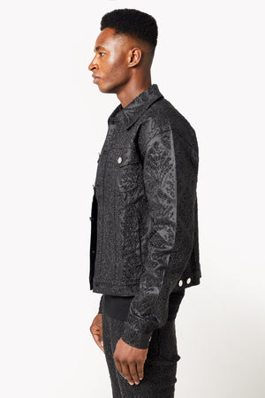 All Black Embellished Denim Jacket V3