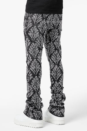 Obsidian Black Embellished Denim