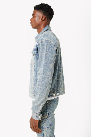 Vintage Blue Distressed Denim Jacket