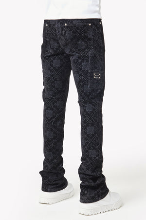 All Black Monogram Velour Denim