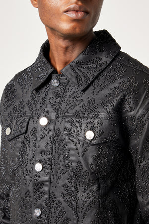 All Black Embellished Denim Jacket V3