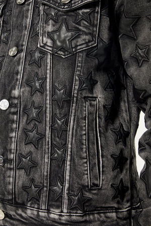 Obsidian Black Stars Denim Jacket