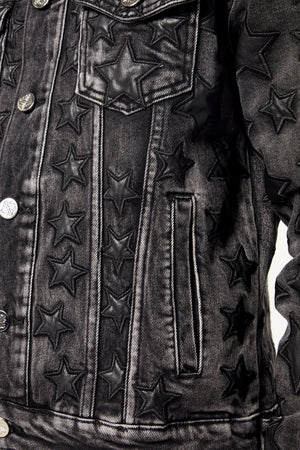 Obsidian Black Stars Denim Jacket