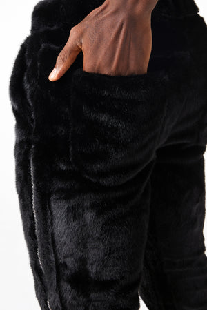 All Black Furry Pant