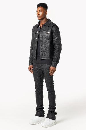 All Black Embellished Denim Jacket V3