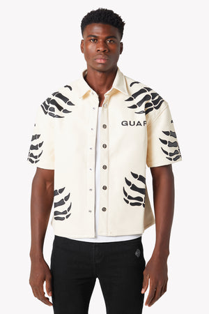 Cream Hell Dragger Leather Shirt