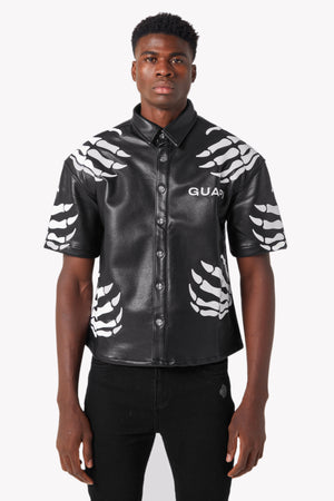 Obsidian Black Hell Dragger Leather Shirt