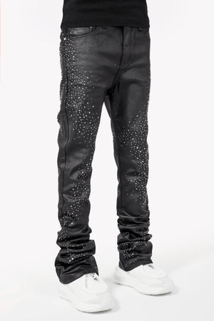 All Black Starry Sky Waxed Denim