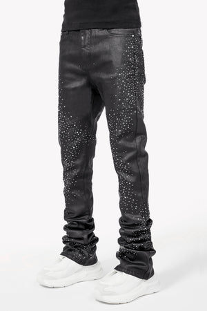 All Black Starry Sky Waxed Denim