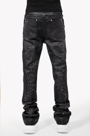 All Black Starry Sky Waxed Denim