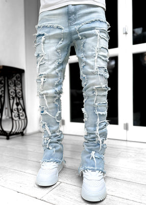 Steel Blue Stacked Denim - Guapi Clothing