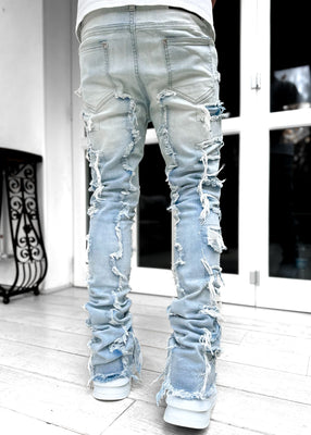 Steel Blue Stacked Denim - Guapi Clothing